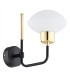 Ravello Outdoor Globe Wall Lamp Opal Matt Black Structure Brass Elements-3