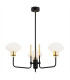 Ravello Multi Arm Pendant Ceiling 3 Light Opal Matt Black Structure Brass Elements-1