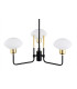 Ravello Multi Arm Pendant Ceiling 3 Light Opal Matt Black Structure Brass Elements-3
