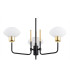 Ravello Multi Arm Pendant Ceiling 3 Light Opal Matt Black Structure Brass Elements-4