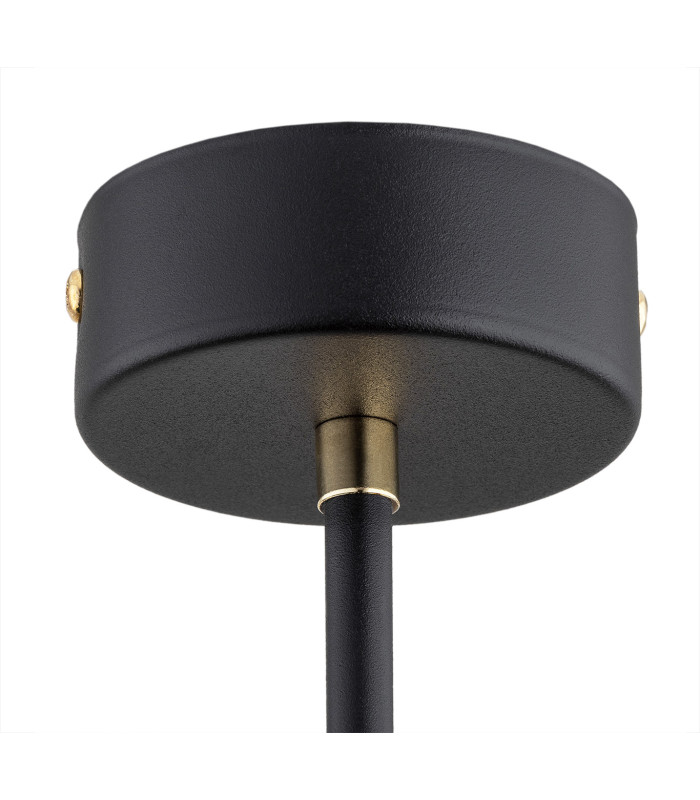 Ravello Multi Arm Pendant Ceiling 3 Light Opal Matt Black Structure Brass Elements-6