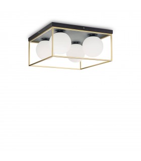 4 Light Globe Ceiling Light Antique Brass - 1