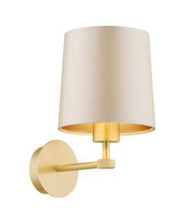 Princeton Wall Lamp With Shade Beige (Gold Inside) Brushed Brass-1