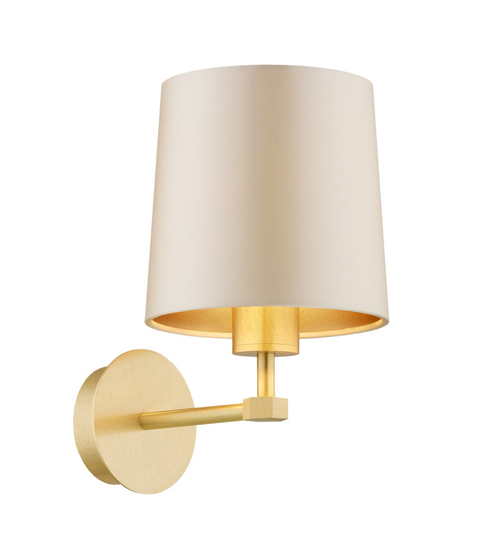 Princeton Wall Lamp With Shade Beige (Gold Inside) Brushed Brass-1
