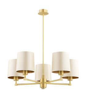 Princeton Multi Arm Pendant Ceiling 5 Light Beige (Gold Inside) Brushed Brass-2