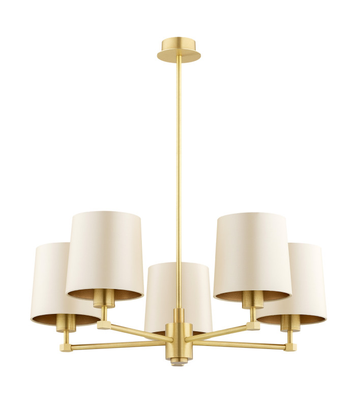 Princeton Multi Arm Pendant Ceiling 5 Light Beige (Gold Inside) Brushed Brass-2