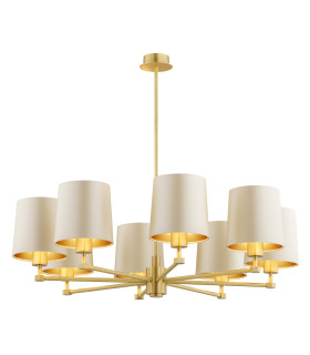Princeton Multi Arm Pendant Ceiling 8 Light Beige (Gold Inside) Brushed Brass-1