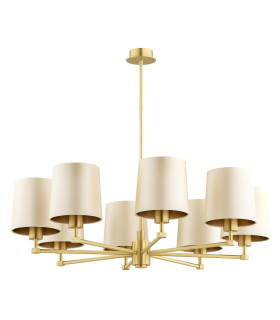 Princeton Multi Arm Pendant Ceiling 8 Light Beige (Gold Inside) Brushed Brass-2