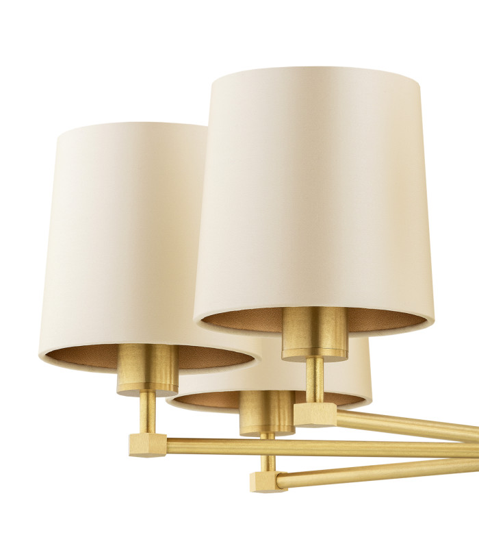 Princeton Multi Arm Pendant Ceiling 8 Light Beige (Gold Inside) Brushed Brass-4