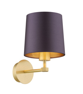 Princeton Wall Lamp With Shade Plum Purple (Gold Inside) Brushed Brass-1