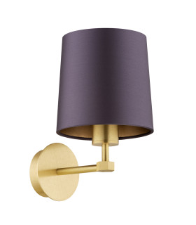 Princeton Wall Lamp With Shade Plum Purple (Gold Inside) Brushed Brass-2