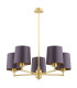 Princeton Multi Arm Pendant Ceiling 5 Light Plum Purple (Gold Inside) Brushed Brass-2