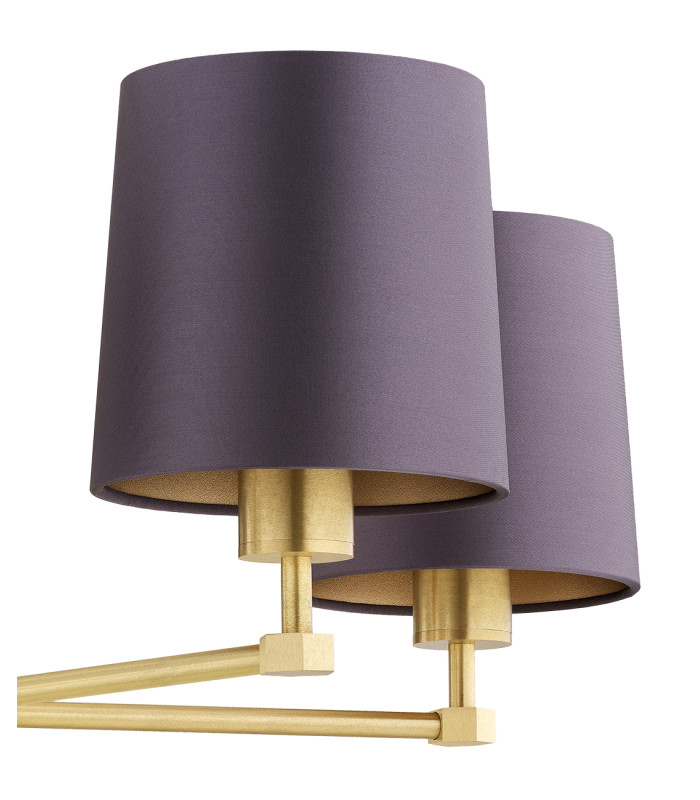 Princeton Multi Arm Pendant Ceiling 5 Light Plum Purple (Gold Inside) Brushed Brass-4
