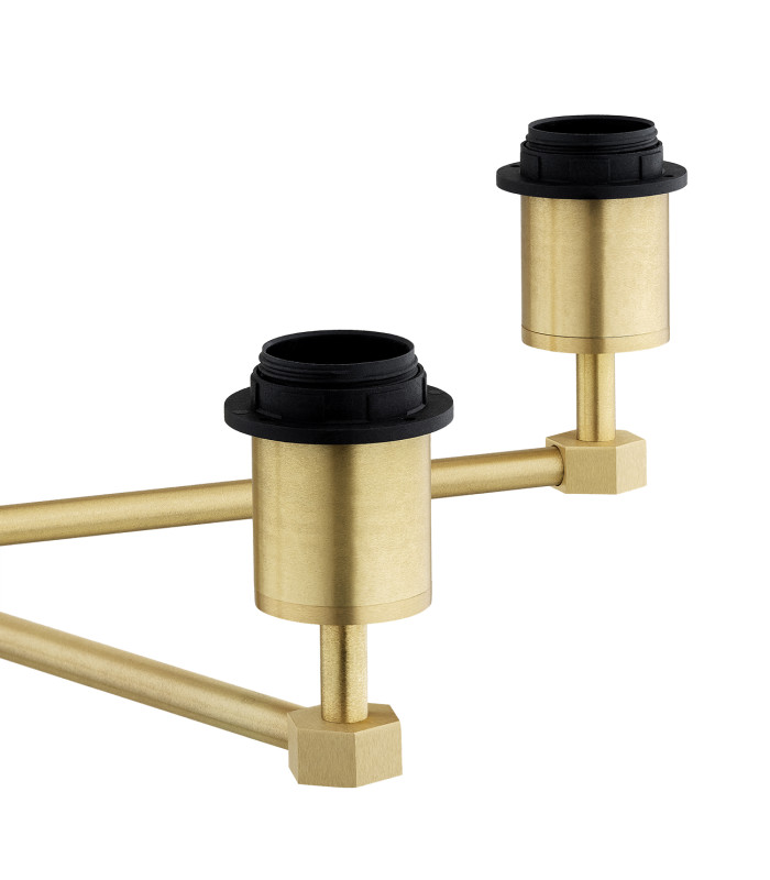 Princeton Multi Arm Pendant Ceiling 5 Light Plum Purple (Gold Inside) Brushed Brass-6