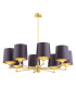 Princeton Multi Arm Pendant Ceiling 8 Light Plum Purple (Gold Inside) Brushed Brass-1