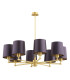 Princeton Multi Arm Pendant Ceiling 8 Light Plum Purple (Gold Inside) Brushed Brass-2