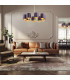 Princeton Multi Arm Pendant Ceiling 8 Light Plum Purple (Gold Inside) Brushed Brass-3