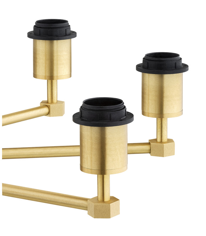 Princeton Multi Arm Pendant Ceiling 8 Light Plum Purple (Gold Inside) Brushed Brass-7