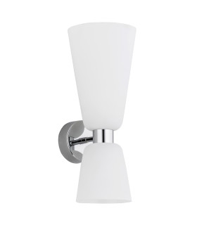 Reno Up & Down Wall Lamp Opal Matt Chrome-2