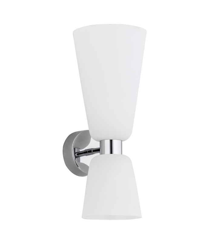 Reno Up & Down Wall Lamp Opal Matt Chrome-2