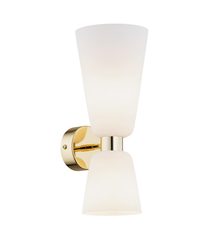 Reno Up & Down Wall Lamp Opal Matt Brass Steel-1
