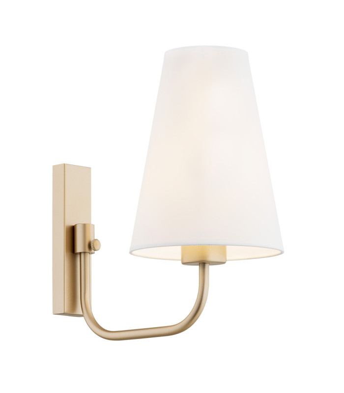 Safiano Wall Lamp With Shade White Gold-1