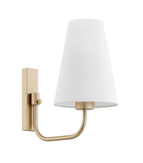 Safiano Wall Lamp With Shade White Gold-2
