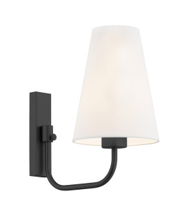 Safiano Wall Lamp With Shade White Black-1