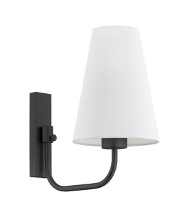Safiano Wall Lamp With Shade White Black-2