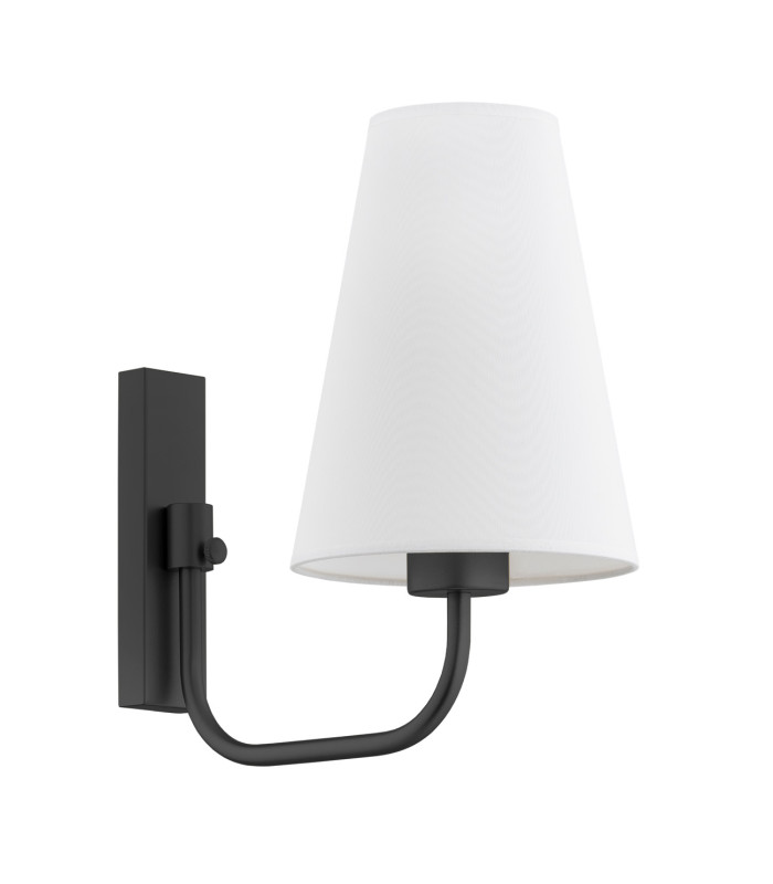 Safiano Wall Lamp With Shade White Black-2