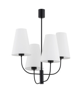 Safiano Multi Arm Pendant Ceiling 4 Light White Black-2