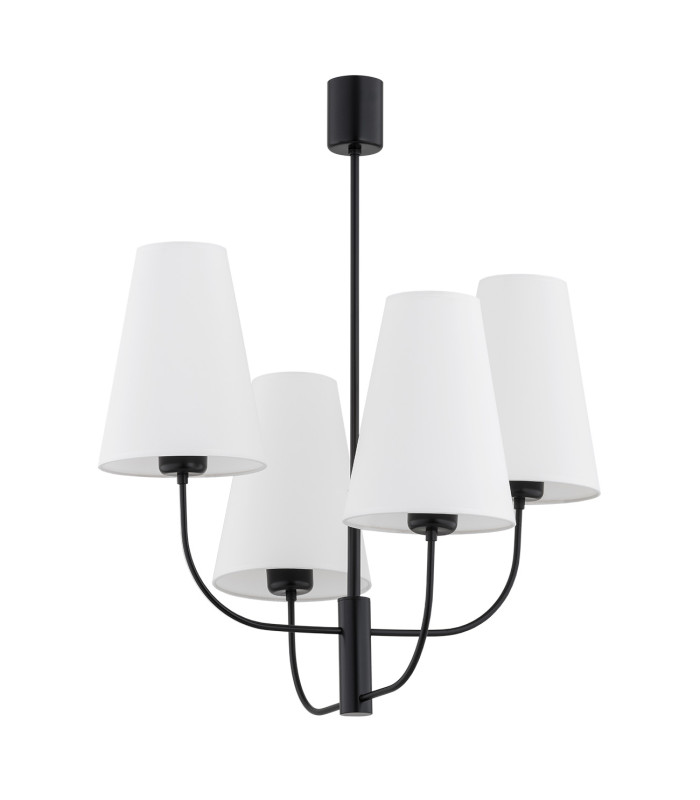 Safiano Multi Arm Pendant Ceiling 4 Light White Black-2