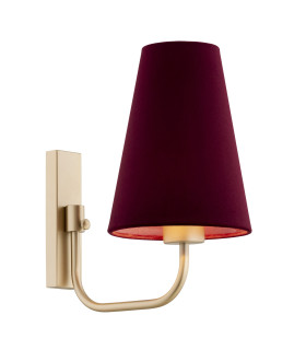 Safiano Wall Lamp With Shade Burgundy Gold-1