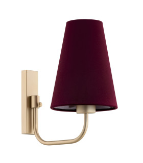 Safiano Wall Lamp With Shade Burgundy Gold-2