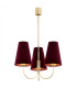 Safiano Multi Arm Pendant Ceiling 3 Light Burgundy Gold-1