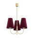 Safiano Multi Arm Pendant Ceiling 3 Light Burgundy Gold-2