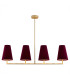 Safiano Bar Pendant Ceiling 4 Light Burgundy Gold-1