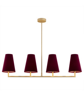Safiano Bar Pendant Ceiling 4 Light Burgundy Gold-1