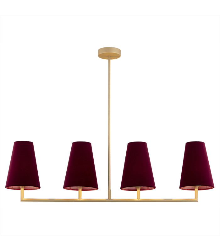 Safiano Bar Pendant Ceiling 4 Light Burgundy Gold-1