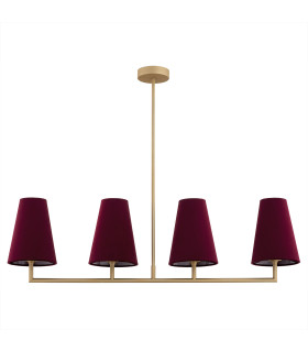 Safiano Bar Pendant Ceiling 4 Light Burgundy Gold-2