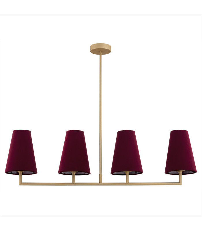 Safiano Bar Pendant Ceiling 4 Light Burgundy Gold-2