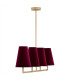 Safiano Bar Pendant Ceiling 4 Light Burgundy Gold-3