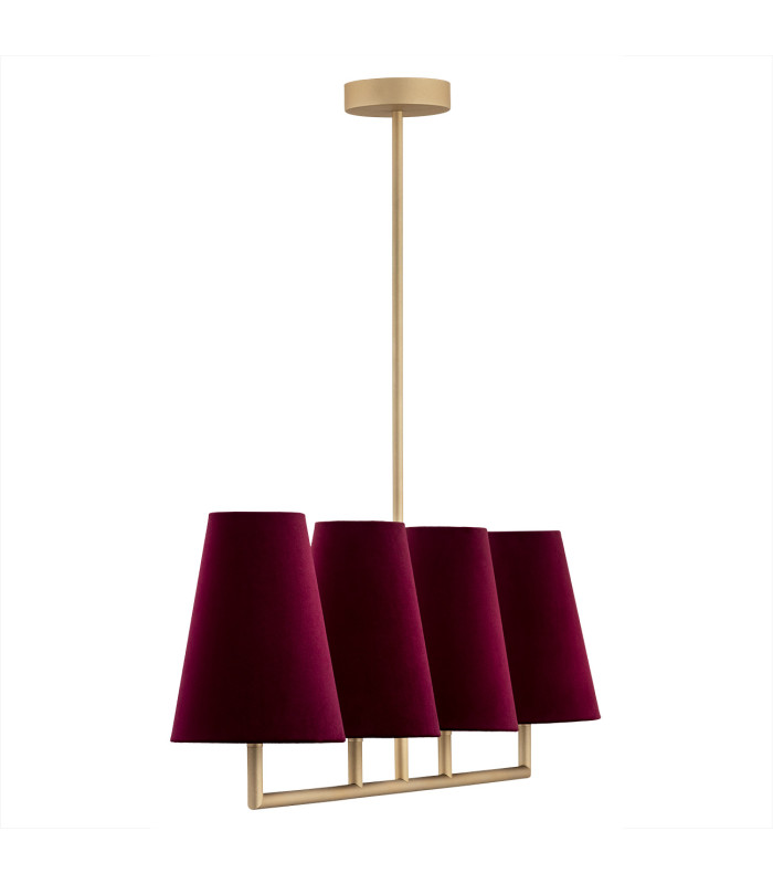 Safiano Bar Pendant Ceiling 4 Light Burgundy Gold-3