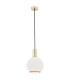 Sagunto Dome 20cm Pendant Ceiling Light Opal Matt Brass Steel-1