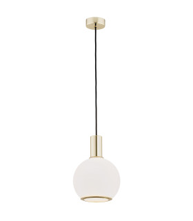 Sagunto Dome 20cm Pendant Ceiling Light Opal Matt Brass Steel-1