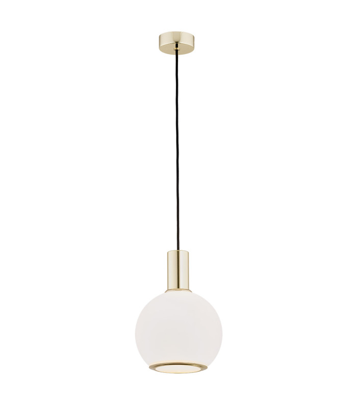 Sagunto Dome 20cm Pendant Ceiling Light Opal Matt Brass Steel-1