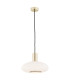 Sagunto Dome 30cm Pendant Ceiling Light Opal Matt Brass Steel-1