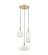 Sagunto Cluster Pendant Ceiling 3 Light Opal Matt Brass Steel-1