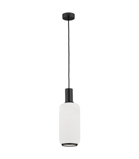 Sagunto Plus Slim Pendant Ceiling Light Opal Matt Black Structure-1