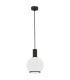 Sagunto Plus 20cm Dome Pendant Ceiling Light Opal Matt Black Structure-1